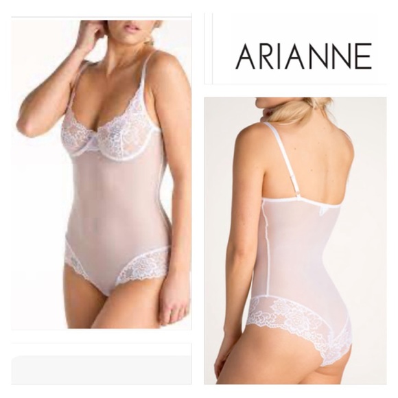 ARIANNE LINGERIE NWT CATHERINE COLLECTION SOFT CUP BODYSUIT IN WHITE Size M / L - Picture 3 of 11